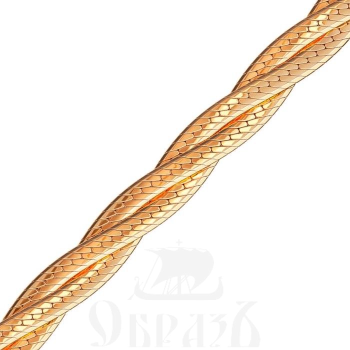 косичка из 3-х цепочек плетение "монтреаль" красное золото 585 пробы (арт. нц 12-025 d0,50)