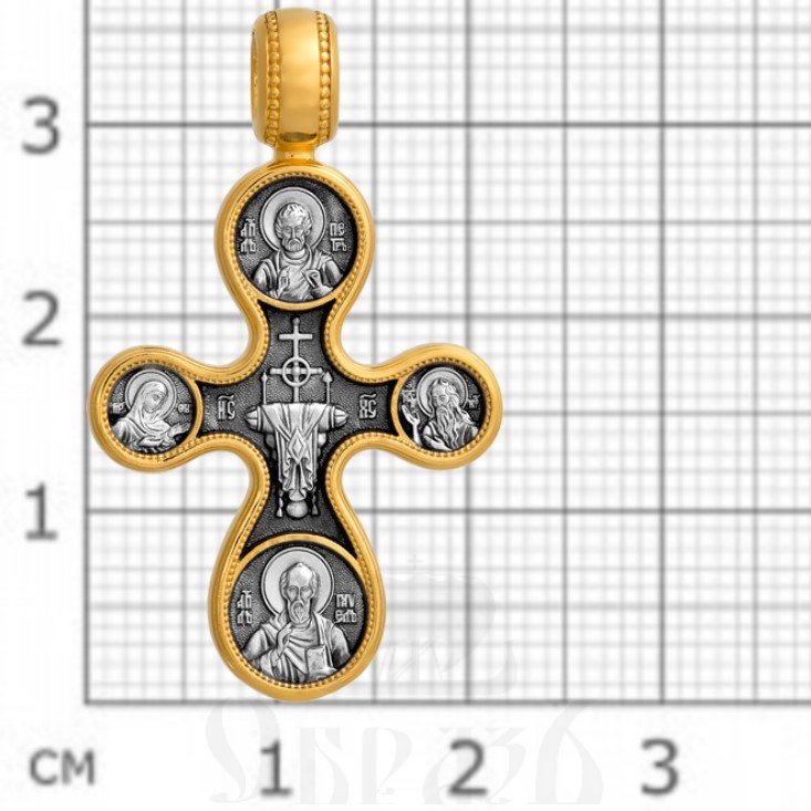крест «этимасия. восемь святых», серебро 925 проба с золочением (арт. 101.059)