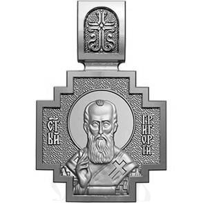 нательная икона свт. григорий богослов, серебро 925 проба с родирование (арт. 06.067р)