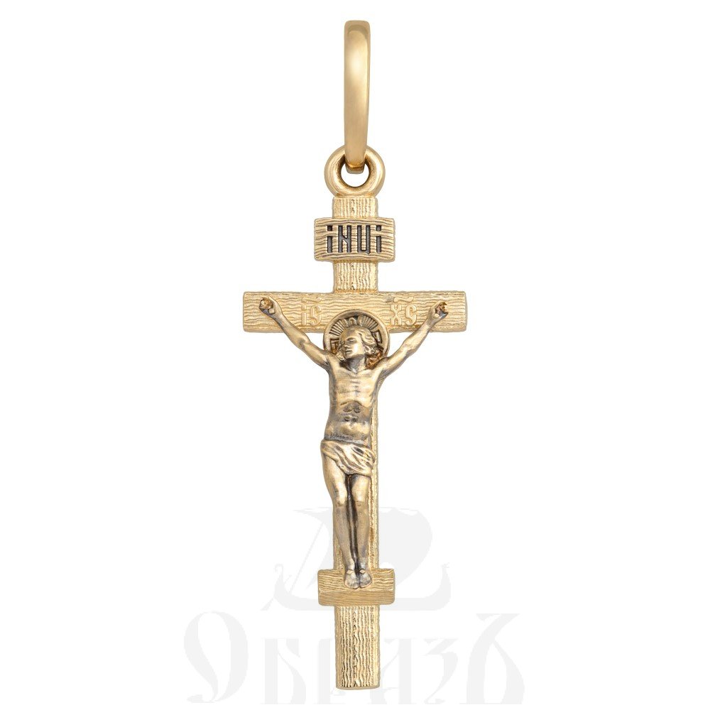 крест «распятие иисуса христа «господи, спаси и сохрани мя грешного», золото 585 проба желтое (арт. 201.804)