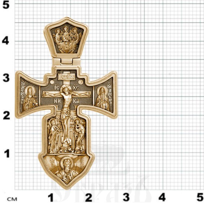 морской крест «распятие. ангел хранитель», золото 585 проба желтое (арт. 201.908)